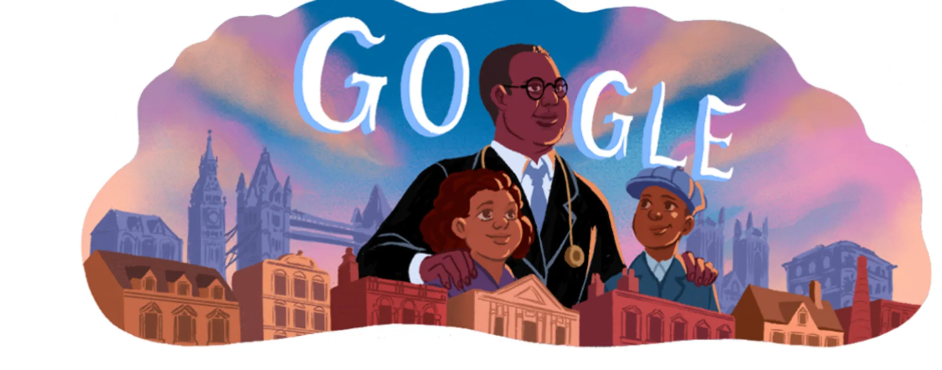 Screen shot of Google search homepage honouring Harold Moody.