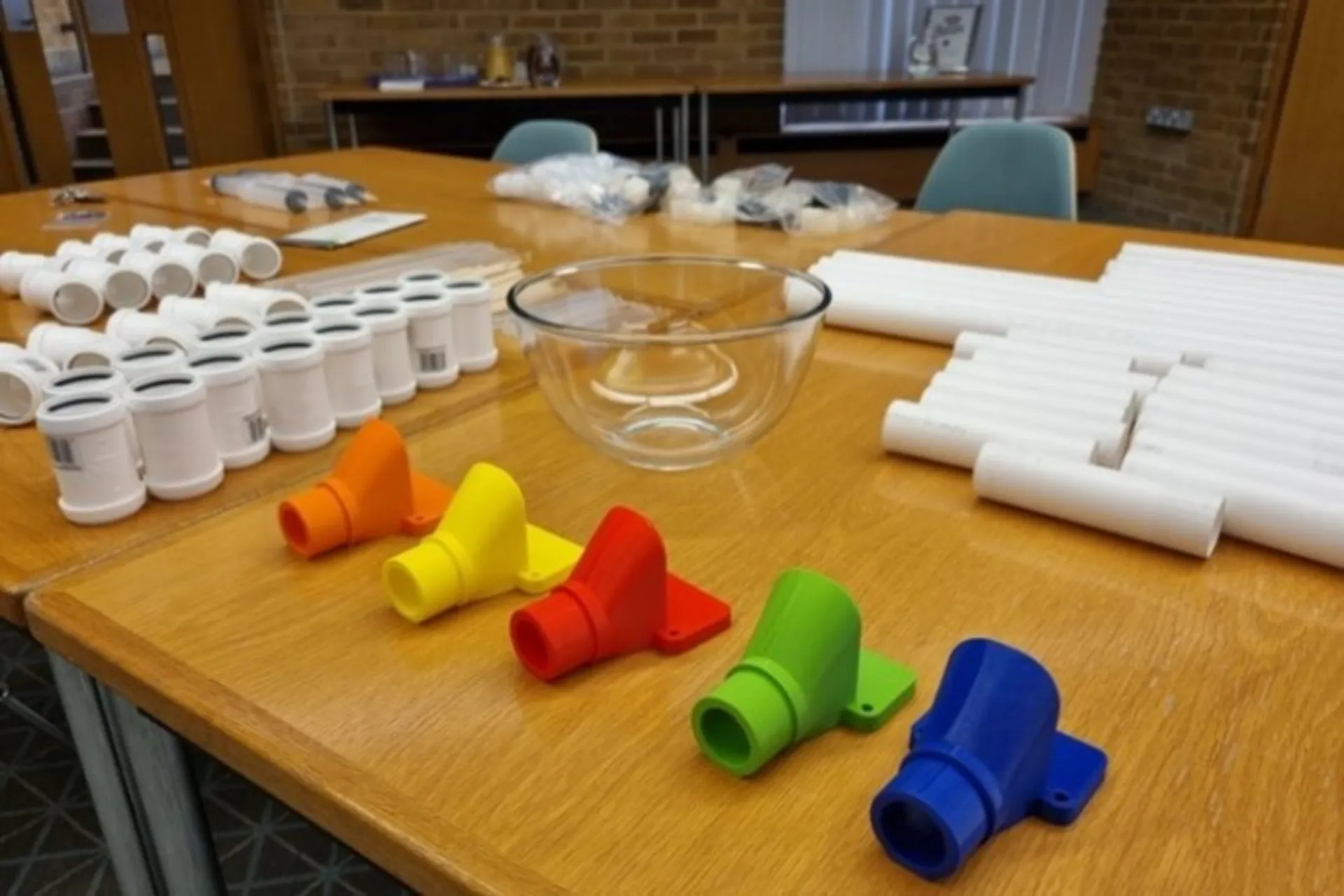 coloured plastic items on a table