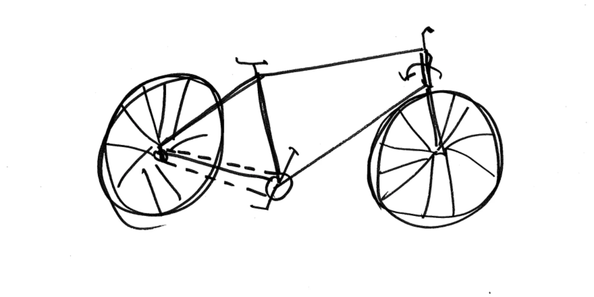a line drawing of a bicycle