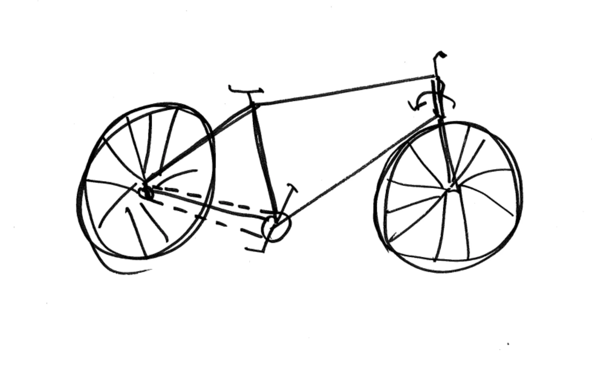 a line drawing of a bicycle