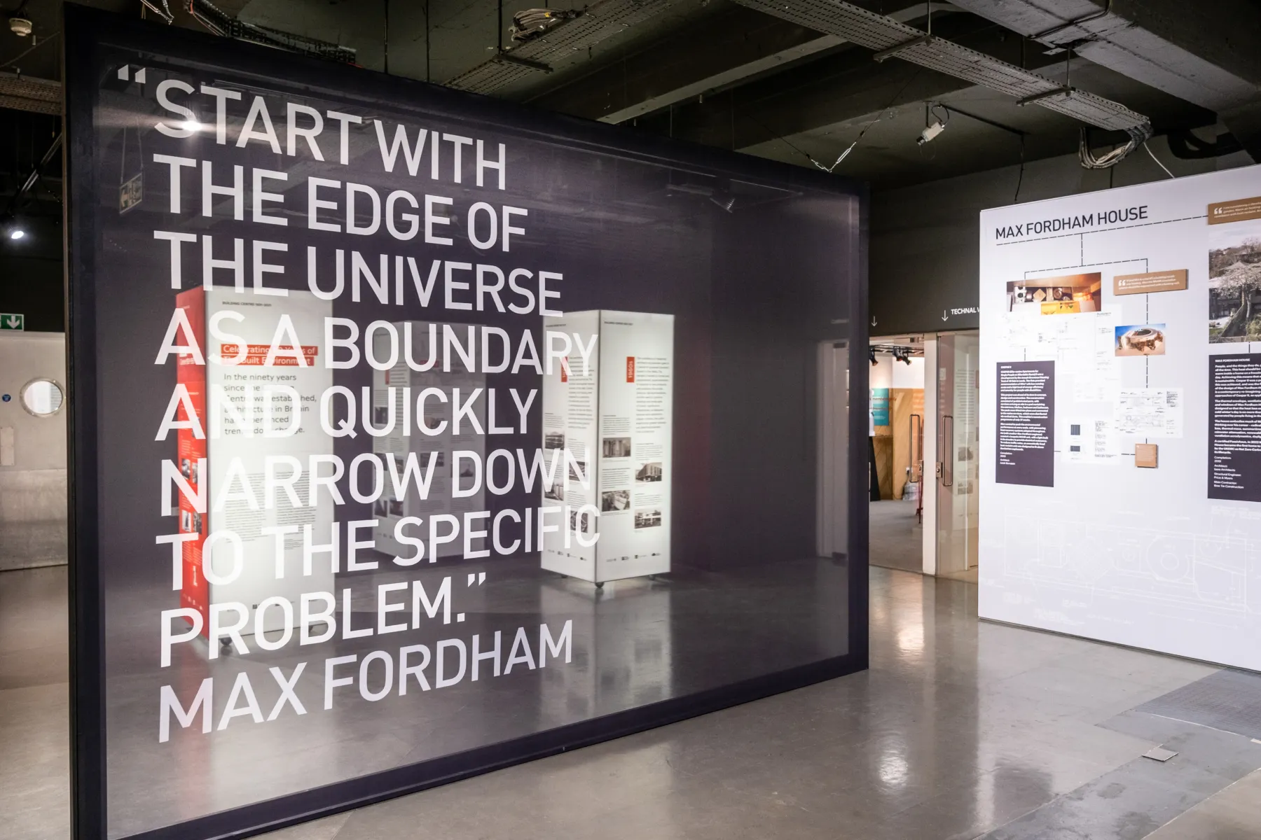 A quote printed on fabric showcasing in the exhibition