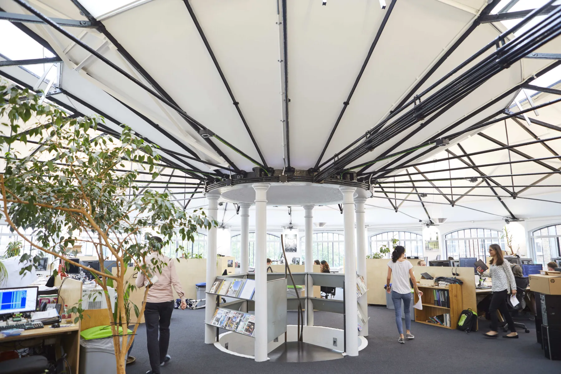 A photo shows the internal space of Max Fordham London office