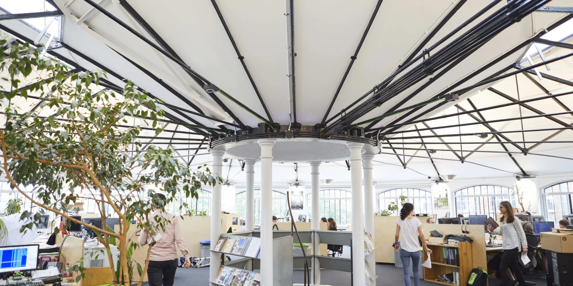 A photo shows the internal space of Max Fordham London office