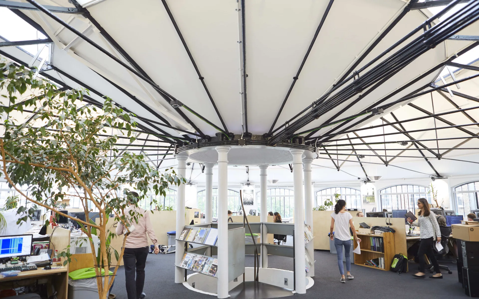 A photo shows the internal space of Max Fordham London office