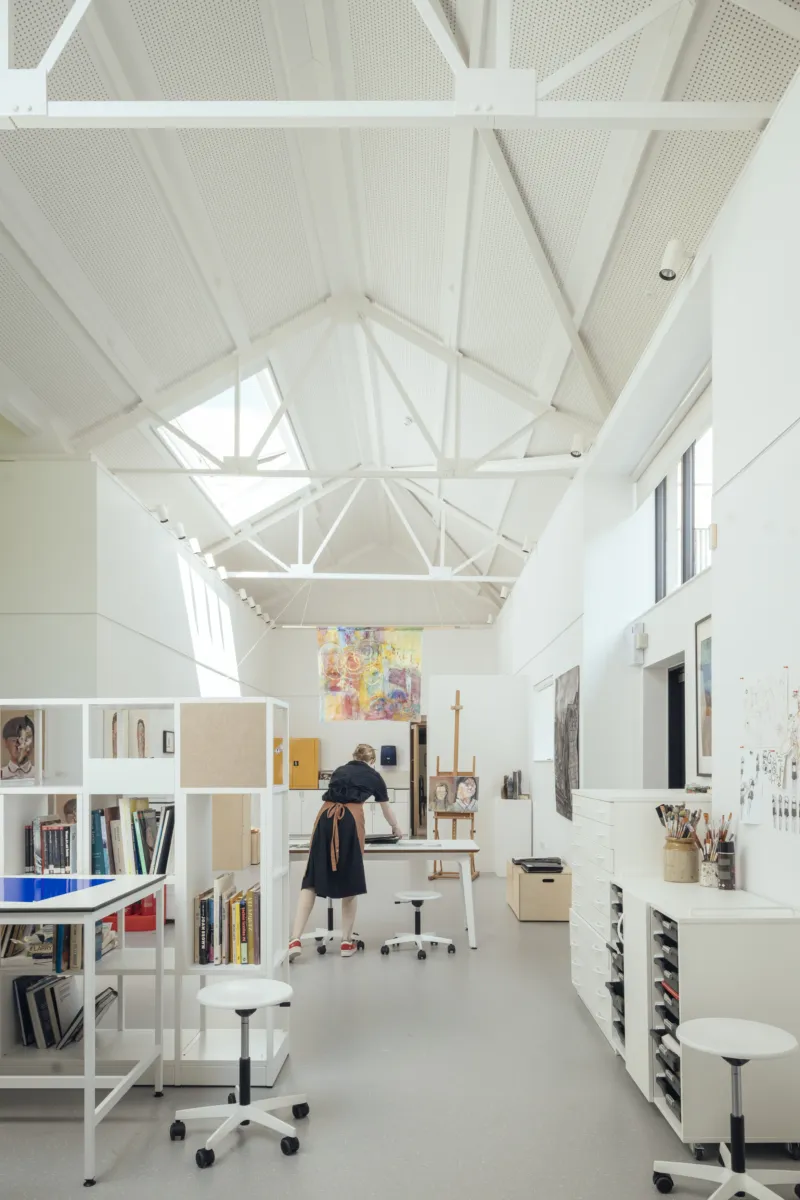 Bright white art department