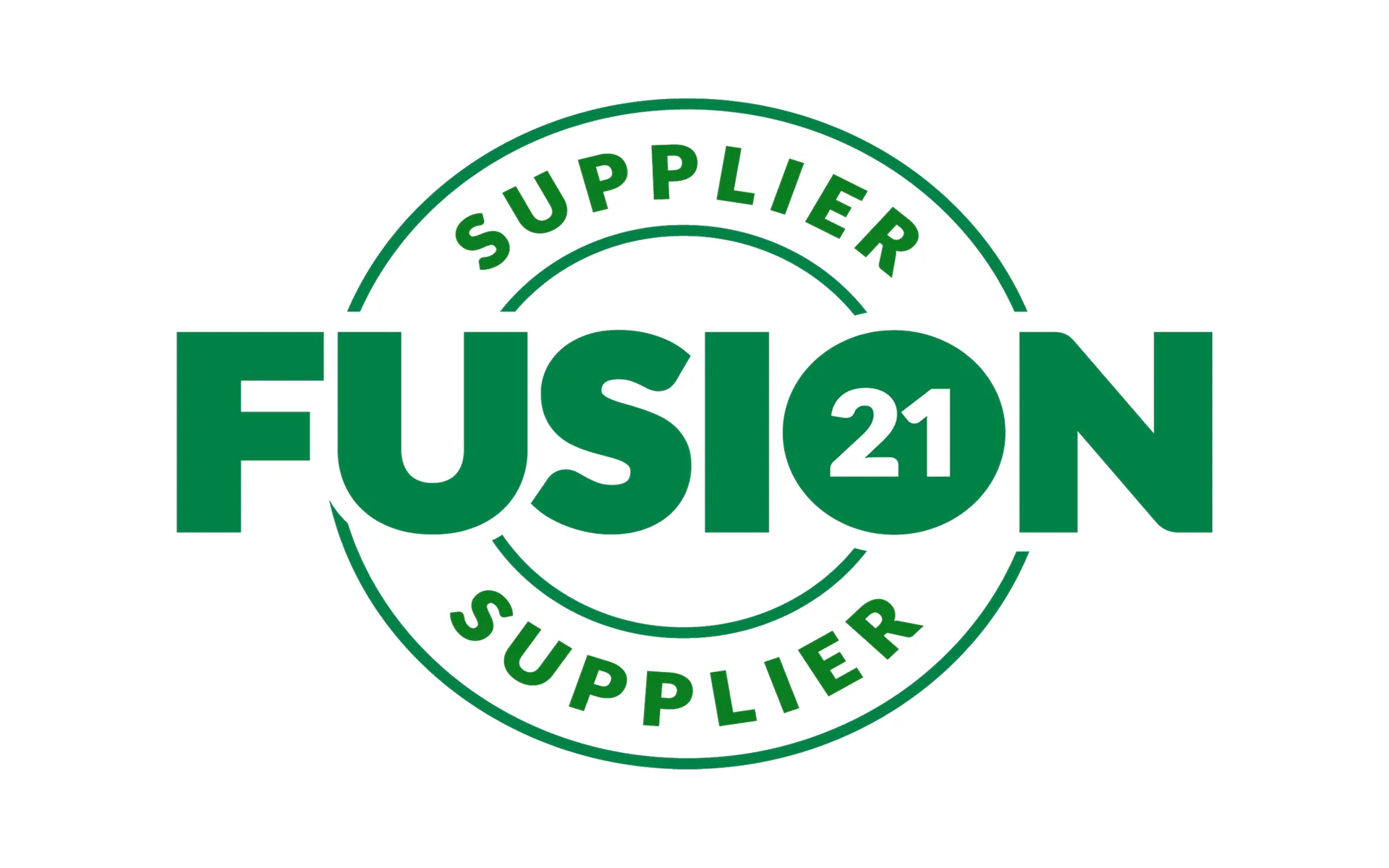 green text on whoite background says fusion 21 supplier.
