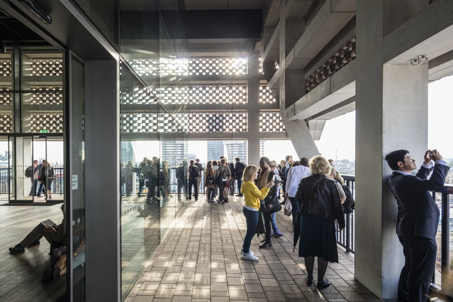 People on Tate Modern viewing gallery.