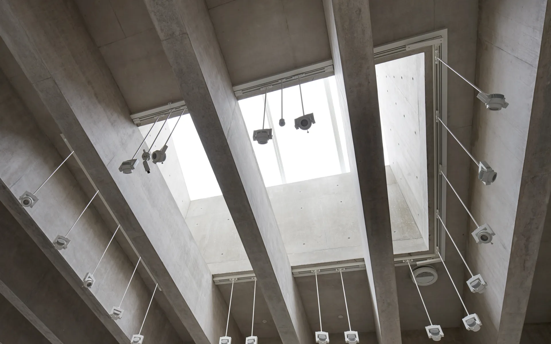 Ceiling with a skylight letting in natural light from above