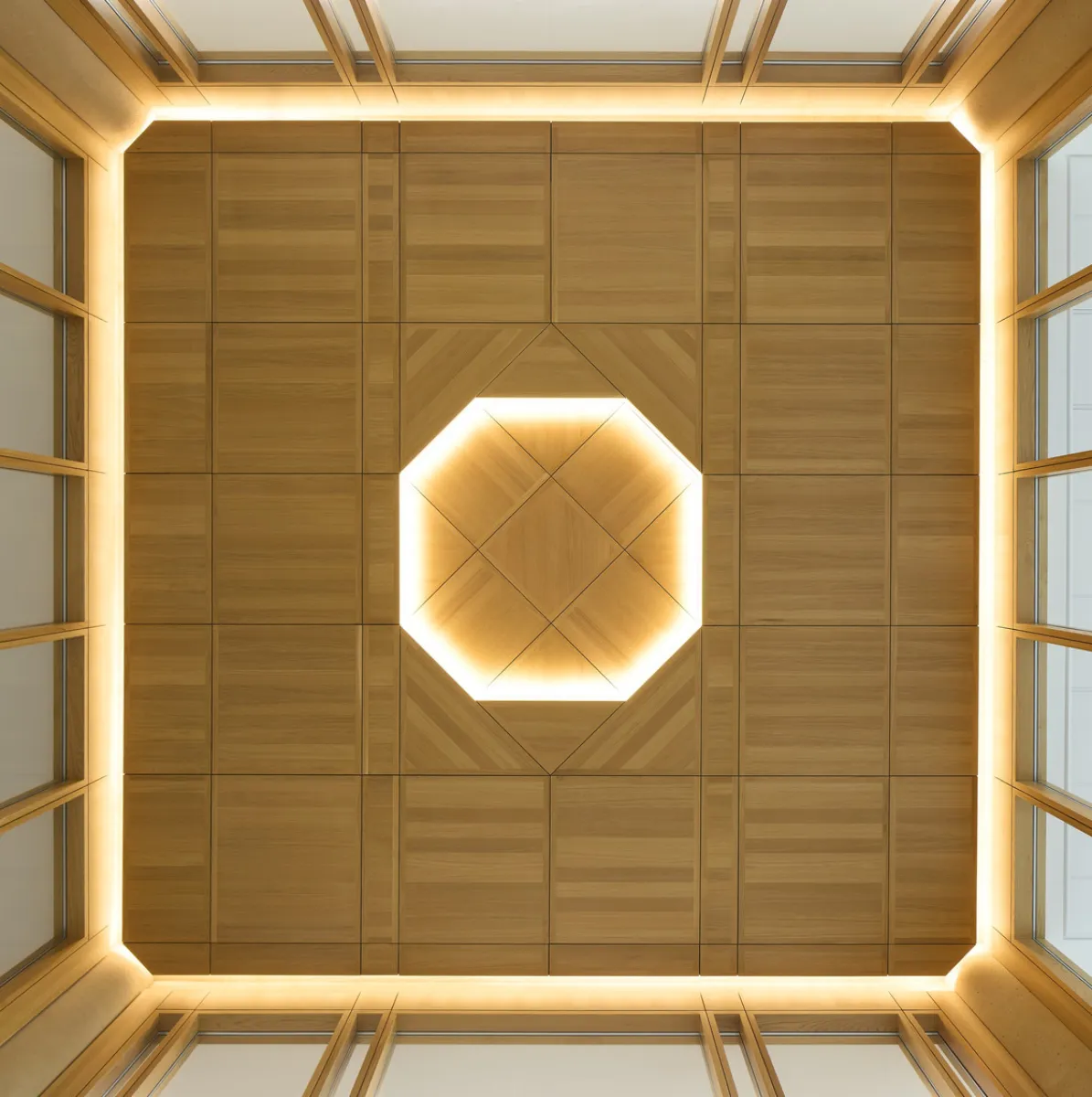 octagonal light in the ceiling
