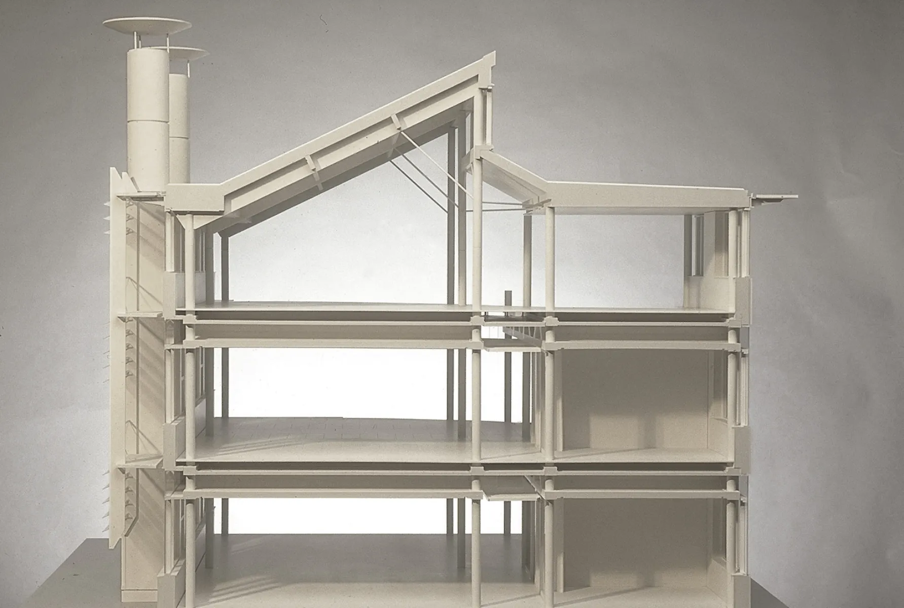 Colour photo of Architect's model of BRE building.