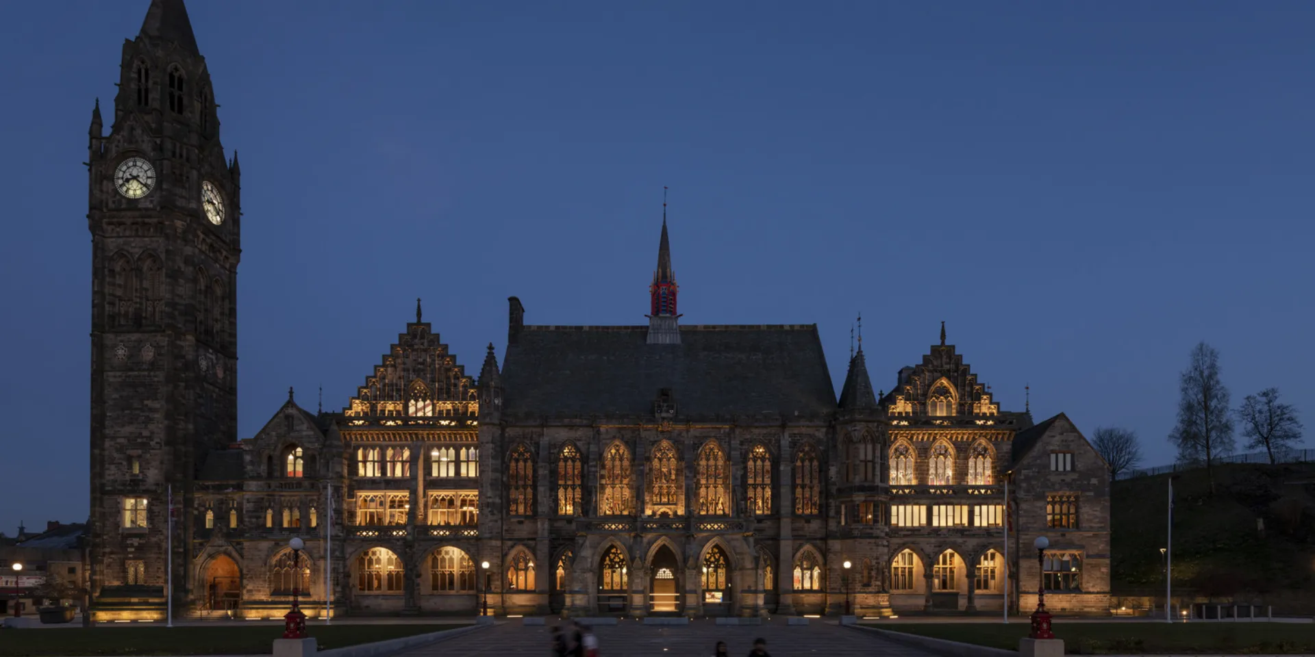 Town Hall lit at night