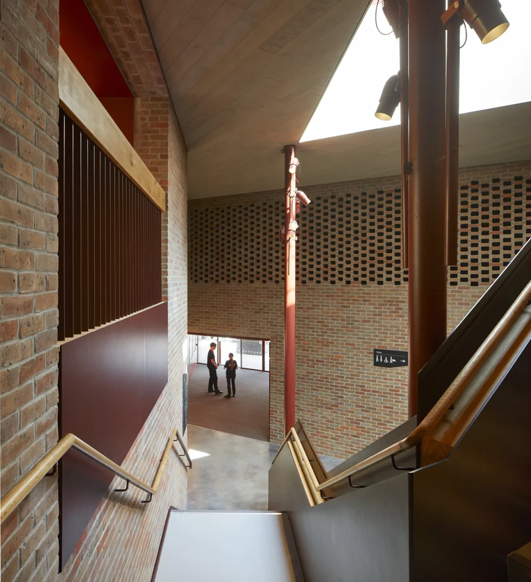 A view down the stairs inside the theatre