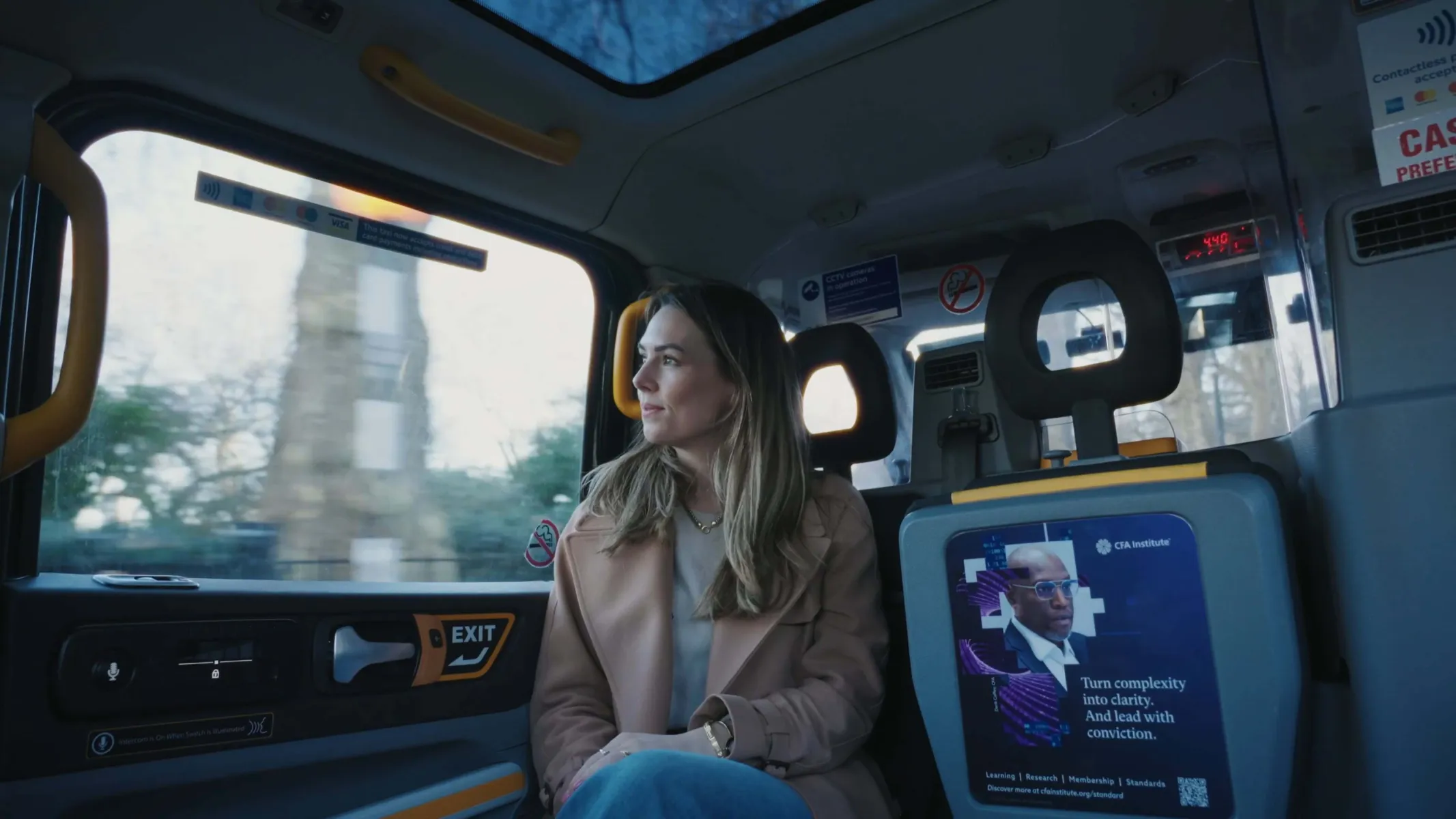 Imogen in a cab