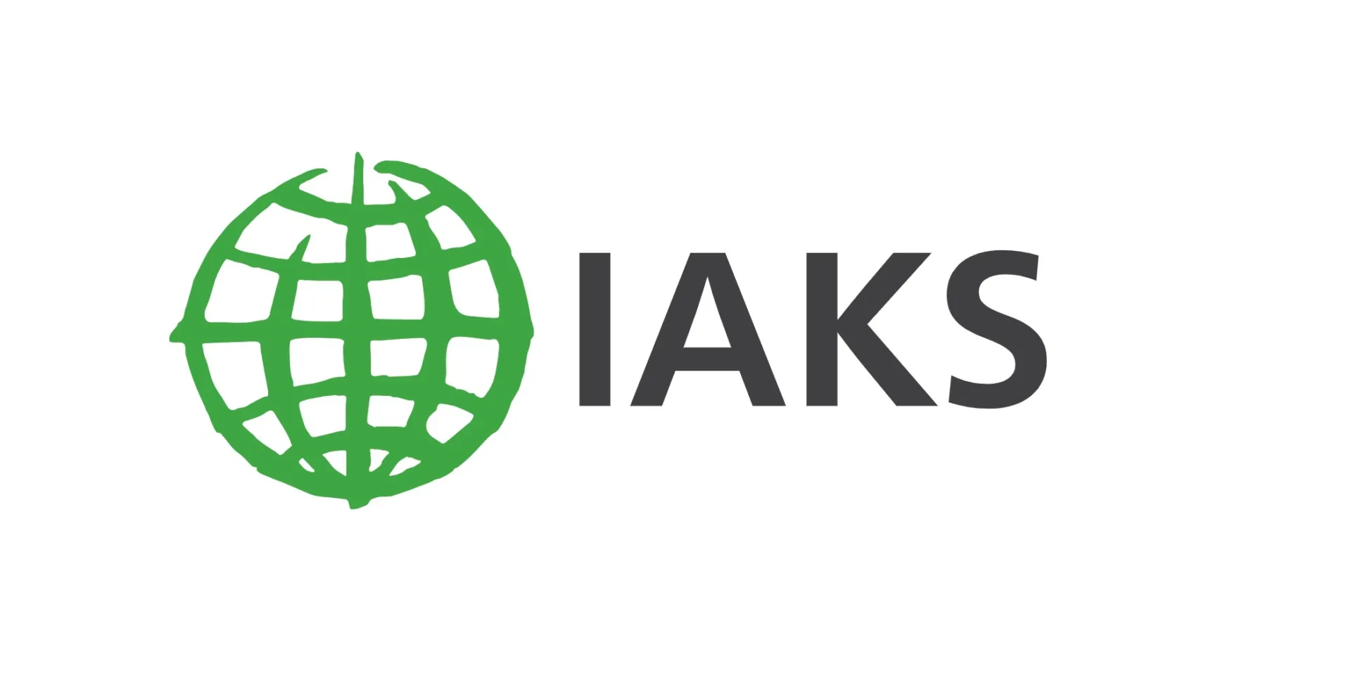 Green globe on white background with the letters IAKS in black