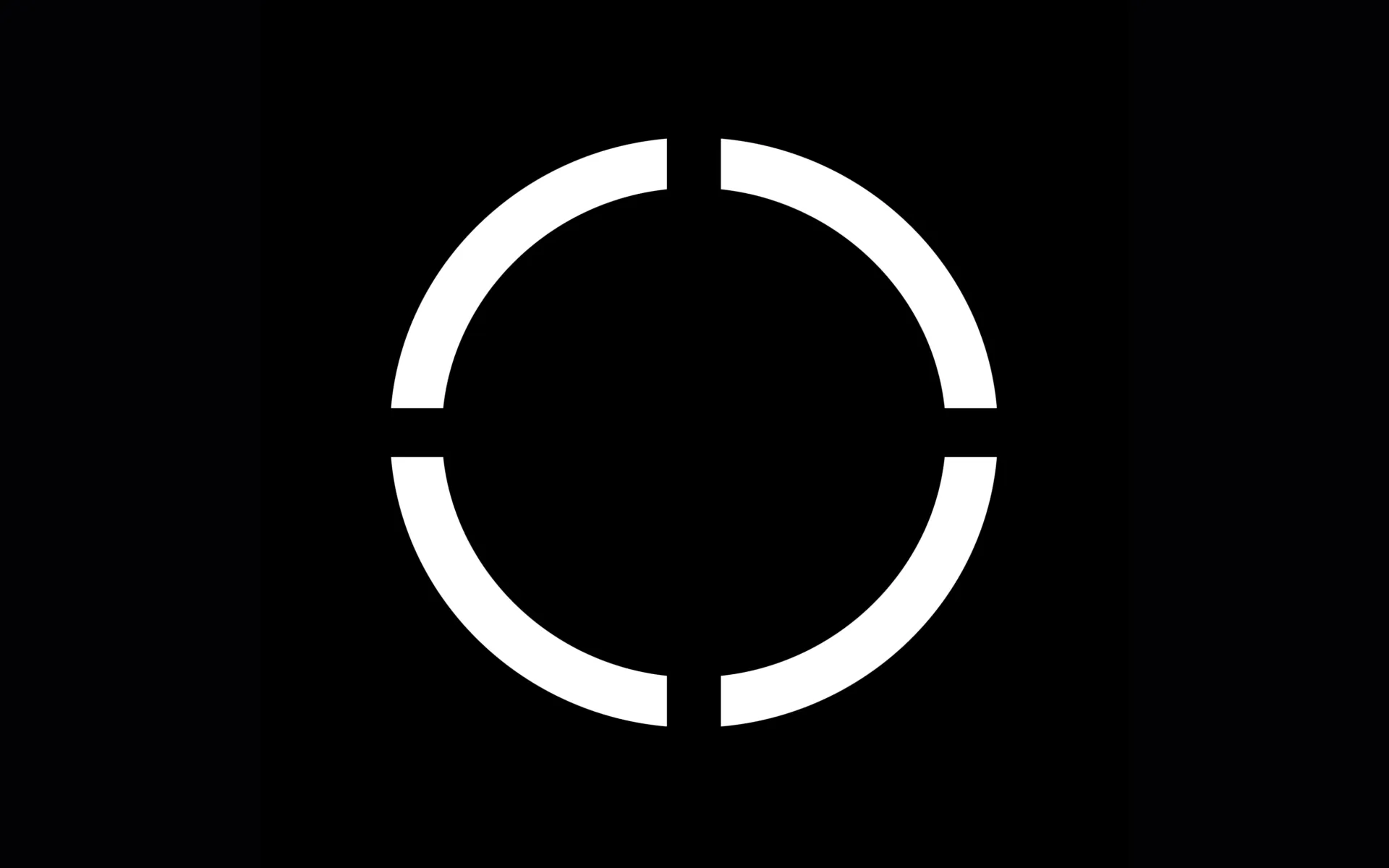 White circle black background